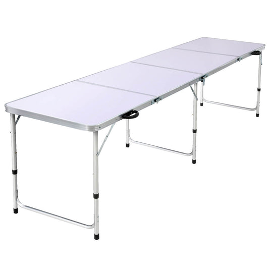 Weisshorn 240CM Folding Camping Table – Portable Aluminium Outdoor Picnic & BBQ Desk