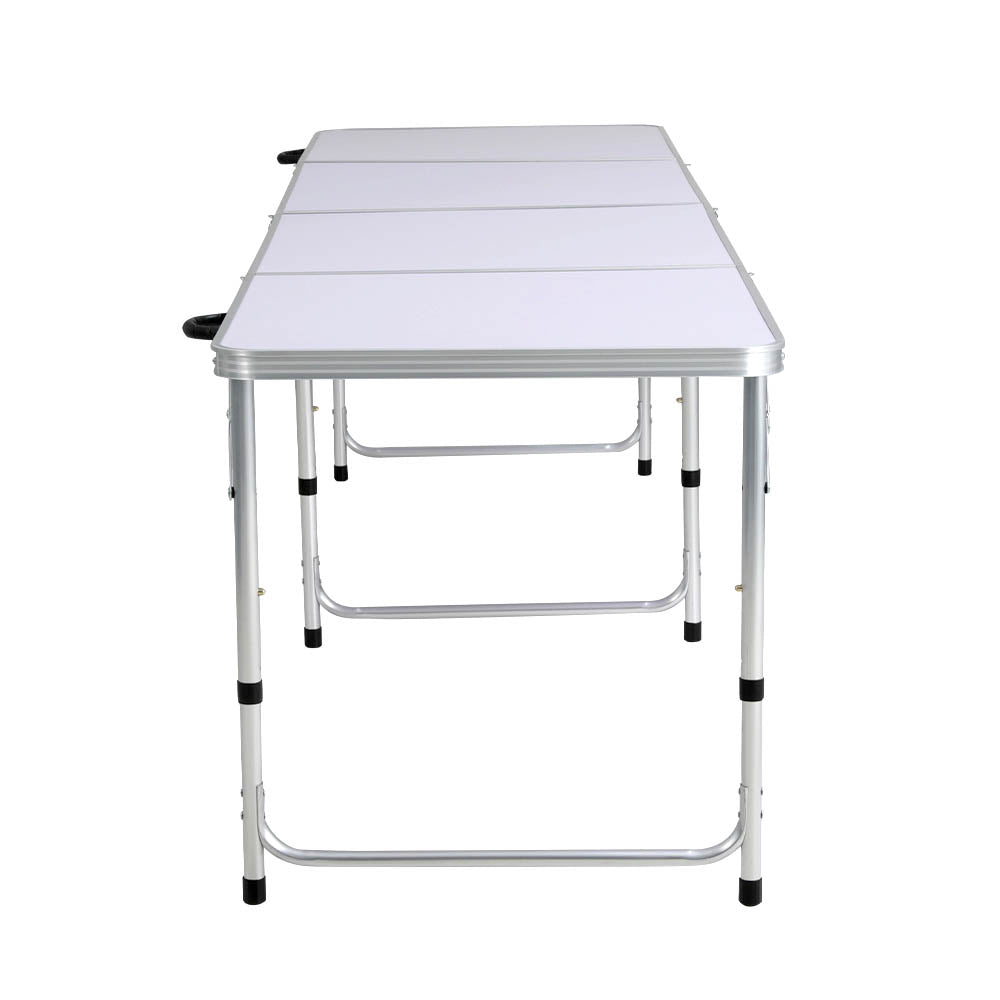 Weisshorn 240CM Folding Camping Table – Portable Aluminium Outdoor Picnic & BBQ Desk
