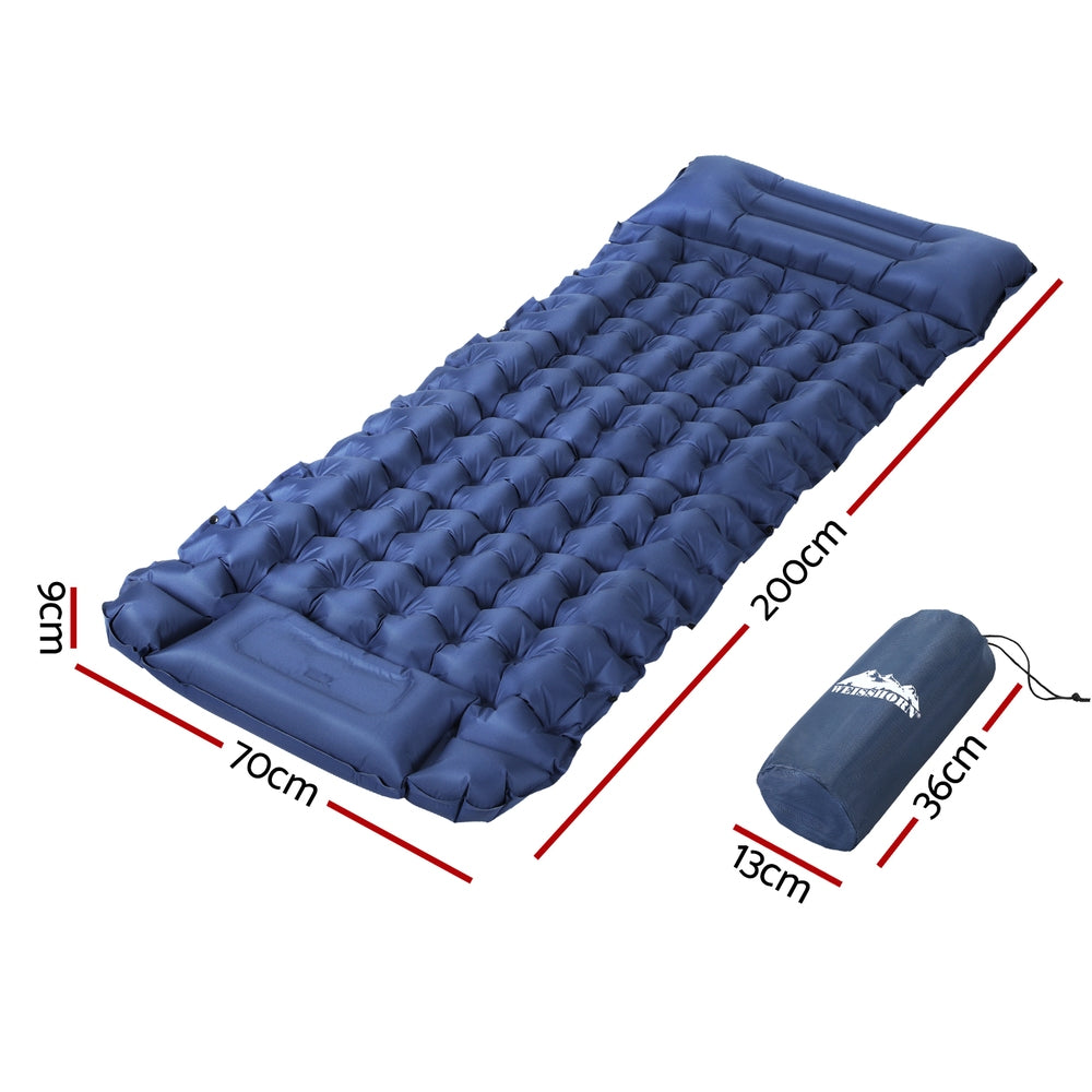 Weisshorn Self Inflating Mattress Camping Sleeping Mat Air Bed Single w/ Pillow Bag