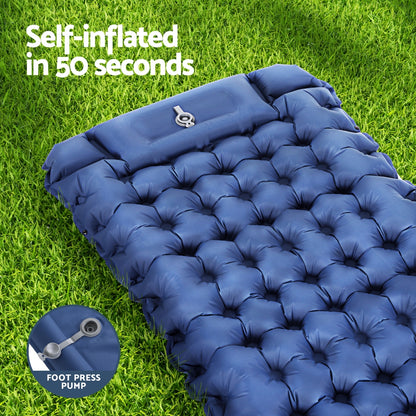 Weisshorn Self Inflating Mattress Camping Sleeping Mat Air Bed Single w/ Pillow Bag