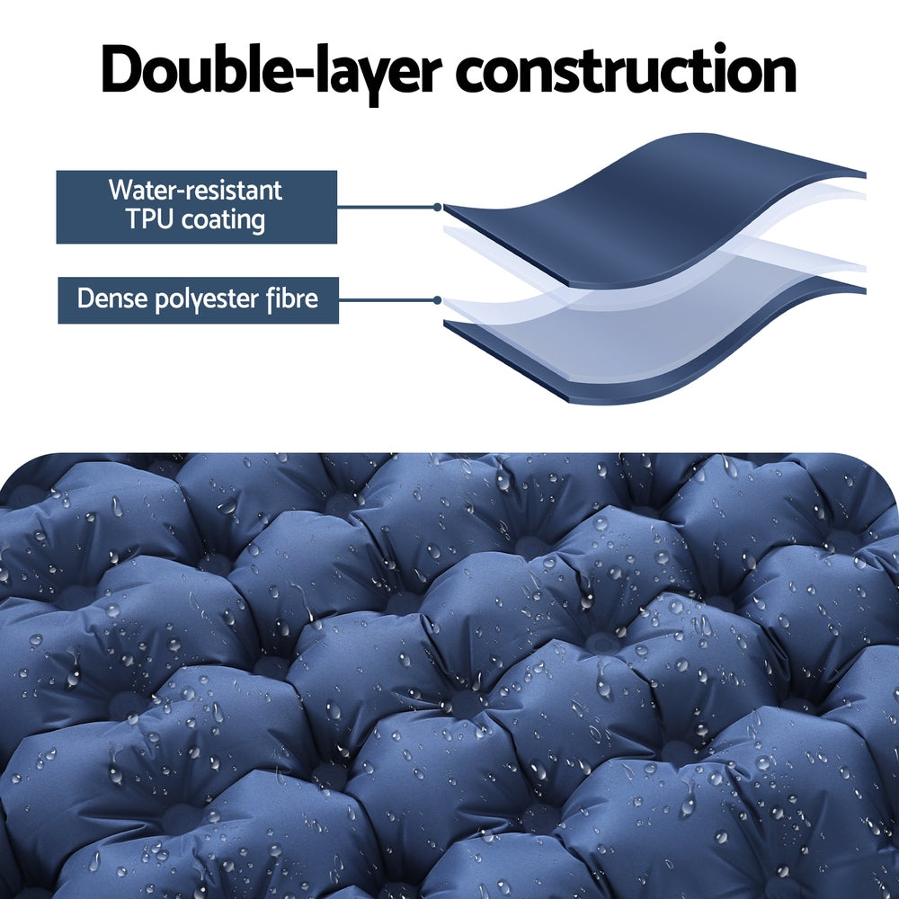 Weisshorn Self Inflating Mattress Camping Sleeping Mat Air Bed Single w/ Pillow Bag