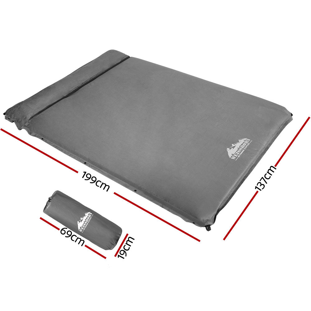 Weisshorn Self-Inflating Camping Mattress – Compact Foam Pad, Grey