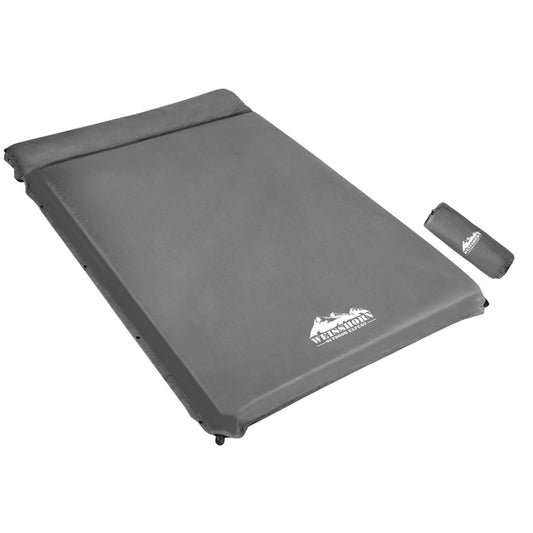 Weisshorn Self Inflating Mattress 10cm Air Bed Double Grey Camping Mat