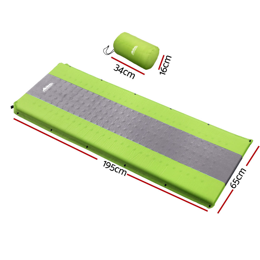 Weisshorn Self Inflating Mattress Single Air Bed Pad Camping Mat Green