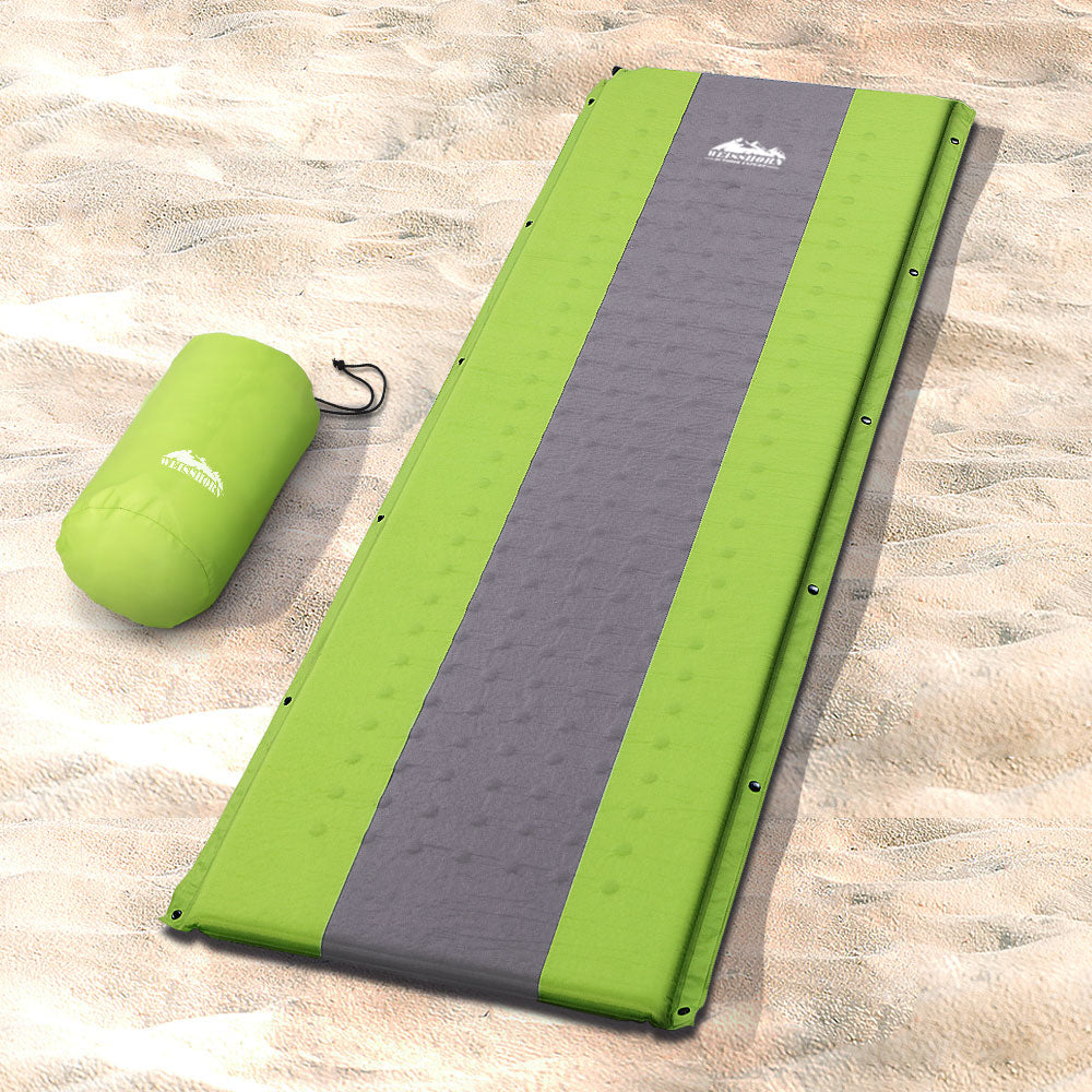 Weisshorn Self Inflating Mattress Single Air Bed Pad Camping Mat Green