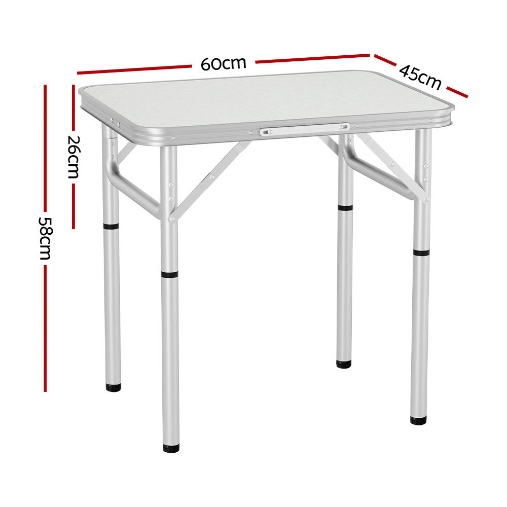 Weisshorn 60CM Folding Camping Table – Adjustable Height & Portable Picnic Desk