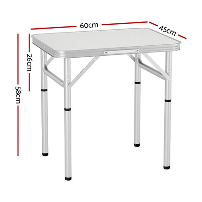 Weisshorn 60CM Folding Camping Table – Adjustable Height & Portable Picnic Desk