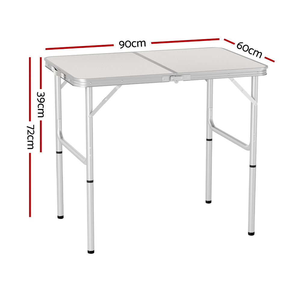 Weisshorn 90cm Adjustable Folding Camping Table – Portable Outdoor Picnic Desk