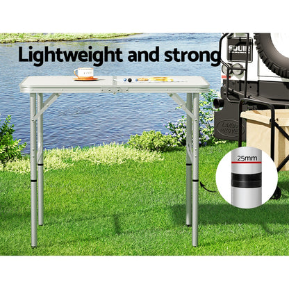 Weisshorn 90cm Adjustable Folding Camping Table – Portable Outdoor Picnic Desk