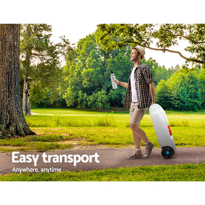 Weisshorn 40L Portable Water Tank with Wheels – Camping & Caravan Storage, Grey