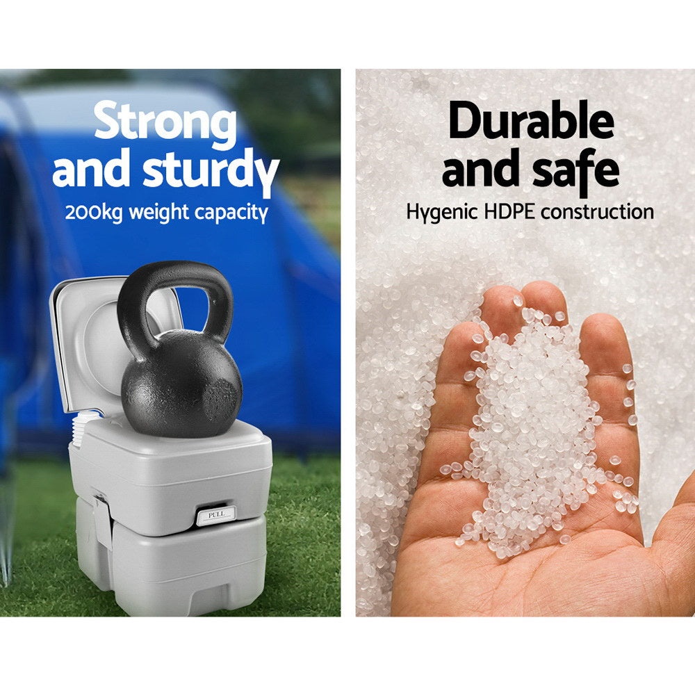 Weisshorn 20L Portable Camping Toilet – Outdoor Flush Potty with Travel Bag