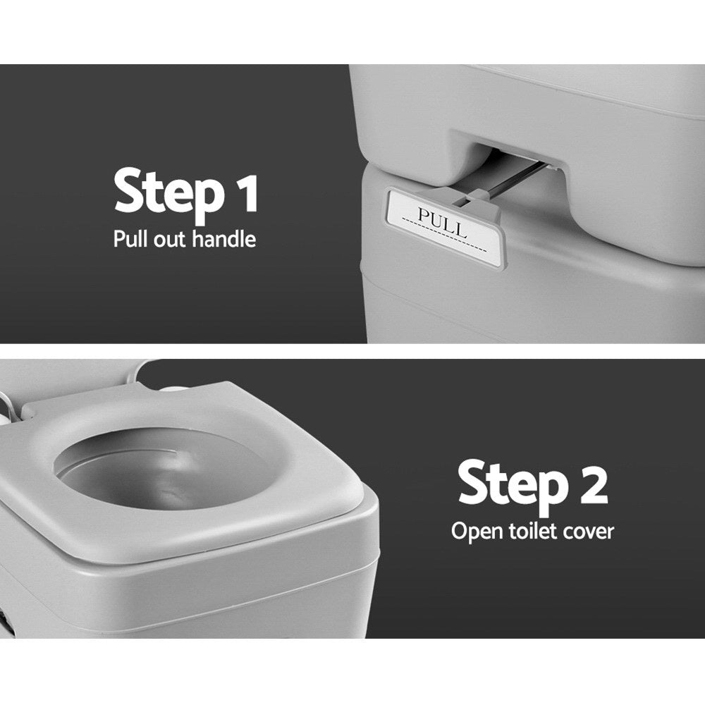 Weisshorn 20L Portable Camping Toilet – Outdoor Flush Potty with Travel Bag