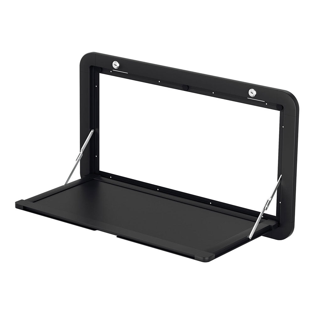 Weisshorn Folding Caravan Table 800x450mm – Lockable & Compact Black Desk
