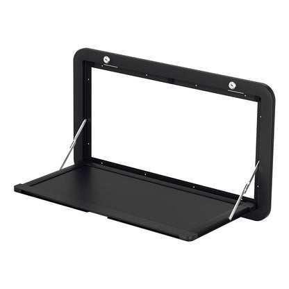 Weisshorn Folding Caravan Table 800x450mm – Lockable & Compact Black Desk