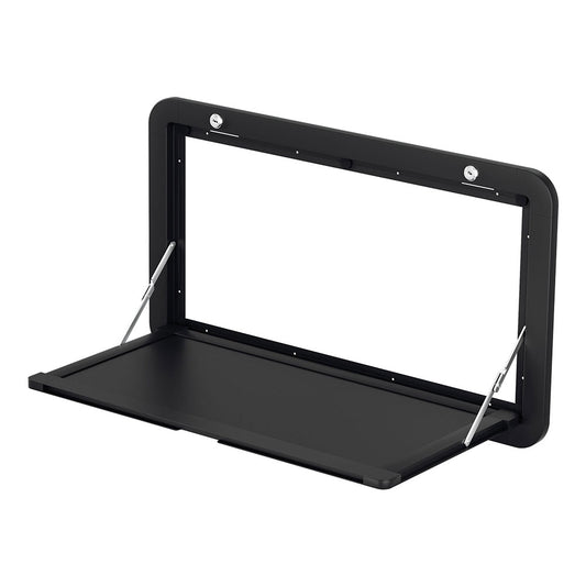 Weisshorn Folding Caravan Table 800x450mm – Lockable & Compact Black Desk