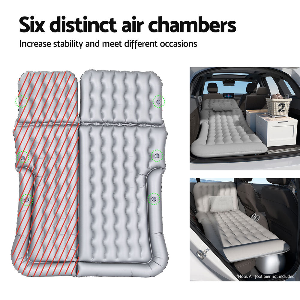 Weisshorn Car Mattress 175x130 Inflatable SUV Camping Bed Back Seat Grey