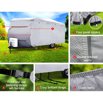 Weisshorn 14–16ft Caravan Cover – 4-Layer UV & Water-Resistant Campervan Protector