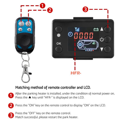 5KW Portable Diesel Heater LCD Display & Remote – Quick Heating for Car, RV, Boat, Bus