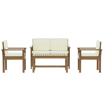 Gardeon 4-Piece Outdoor Wooden Sofa Set – Lounge Couch & Table Patio Setting