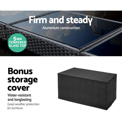 Gardeon 5-Piece Outdoor Bar Set – Wicker Dining Table & Stools Patio Setting