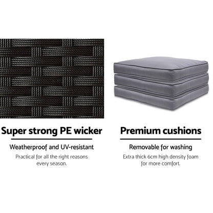 Gardeon 5-Piece Outdoor Bar Set – Wicker Dining Table & Stools Patio Setting