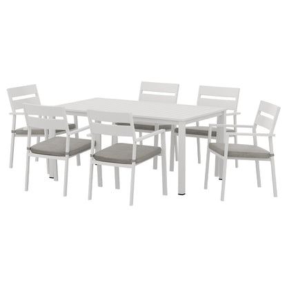 Gardeon 7-Piece Outdoor Dining Set – White Aluminum Table & Chairs Patio Setting
