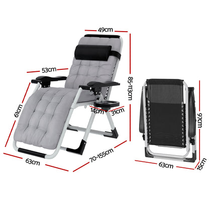Gardeon Folding Sun Lounge – Zero Gravity Camping Chair for Outdoor Relaxation