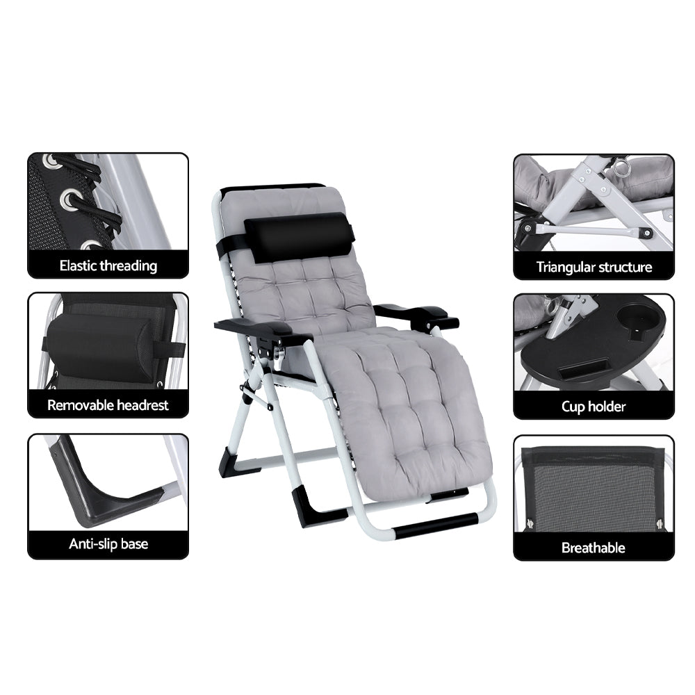 Gardeon Folding Sun Lounge – Zero Gravity Camping Chair for Outdoor Relaxation
