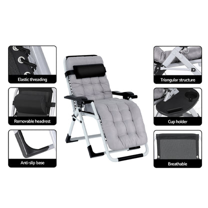 Gardeon Folding Sun Lounge – Zero Gravity Camping Chair for Outdoor Relaxation
