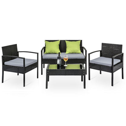 Gardeon Outdoor Wicker Sofa Set – Patio Lounge with Table & Chairs