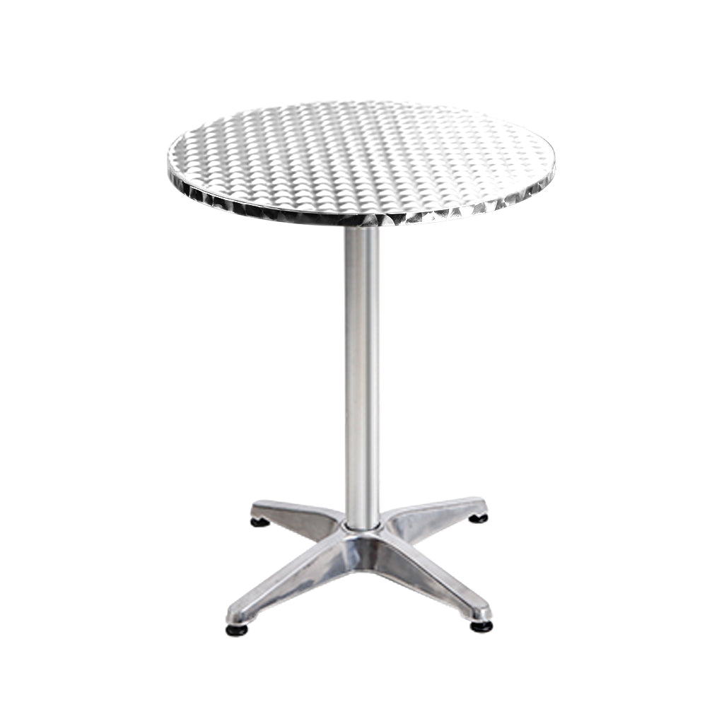 Gardeon Set of 2 Outdoor Bar Tables – Adjustable Aluminium Round 70/110cm