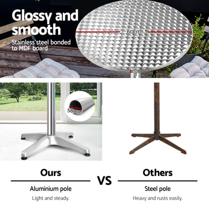 Gardeon Set of 6 Outdoor Bar Tables – Adjustable Round Aluminium 70/110cm Patio Tables