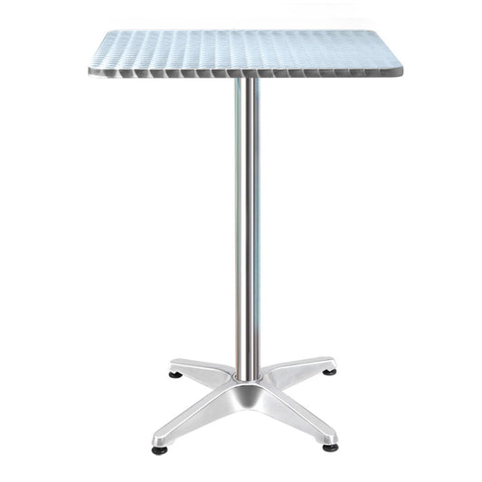 Gardeon Adjustable Outdoor Bar Table – Aluminium Square Table 70/110cm
