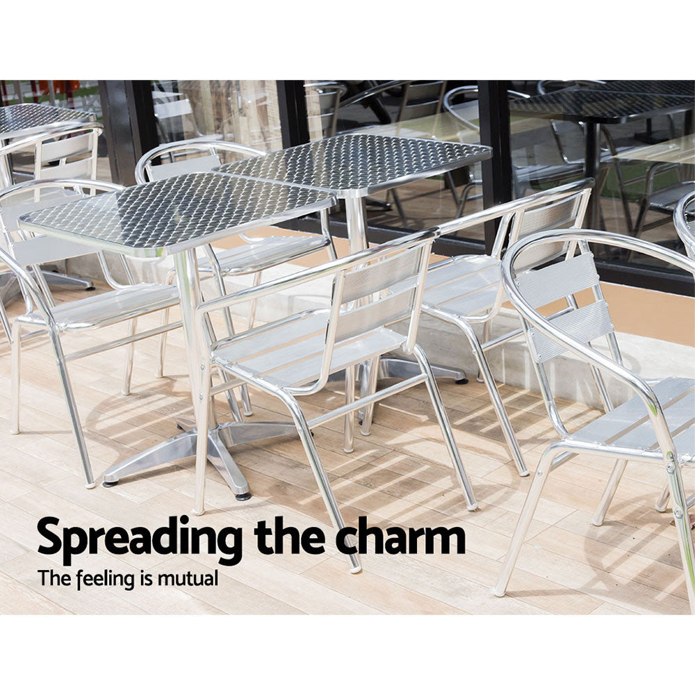 Gardeon Adjustable Outdoor Bar Table – Aluminium Square Table 70/110cm