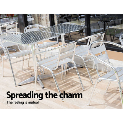 Gardeon Adjustable Outdoor Bar Table – Aluminium Square Table 70/110cm