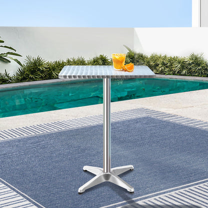 Gardeon Adjustable Outdoor Bar Table – Aluminium Square Table 70/110cm