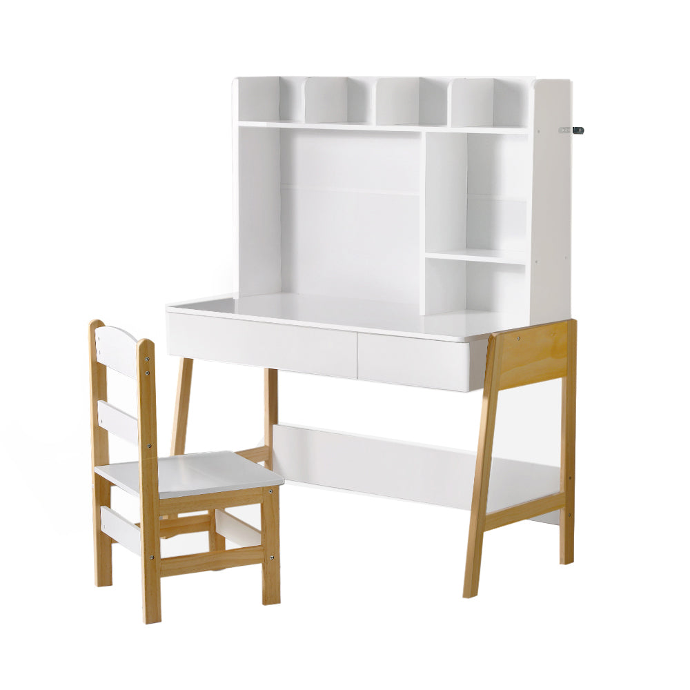 Keezi 2PCS Kids Table & Chair Set – Study Desk with Storage Drawer for Activities & Toys
