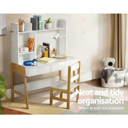 Keezi 2PCS Kids Table & Chair Set – Study Desk with Storage Drawer for Activities & Toys