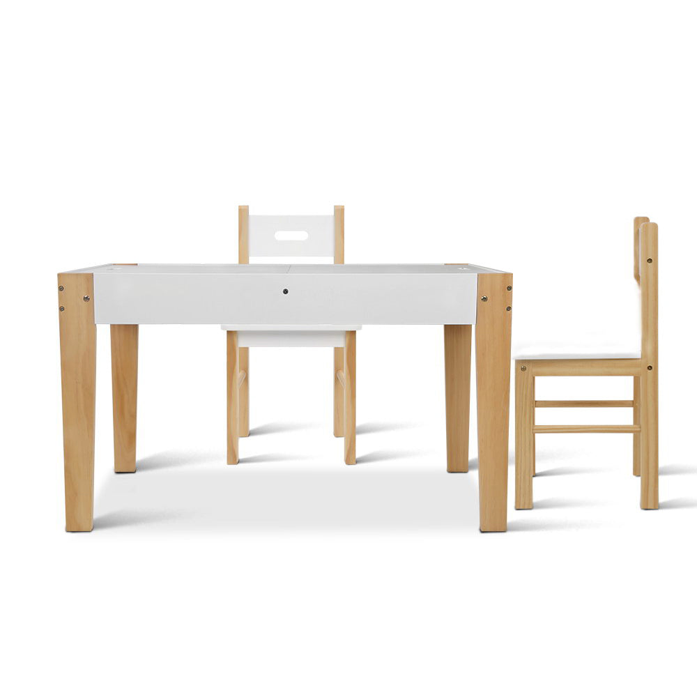 Keezi 3PCS Kids Table & Chairs Set – Storage, Chalkboard & Play Activity Desk