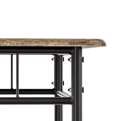 Artiss 5PCS Dining Table Set – Industrial Wooden & Metal Chairs + Table (Walnut)