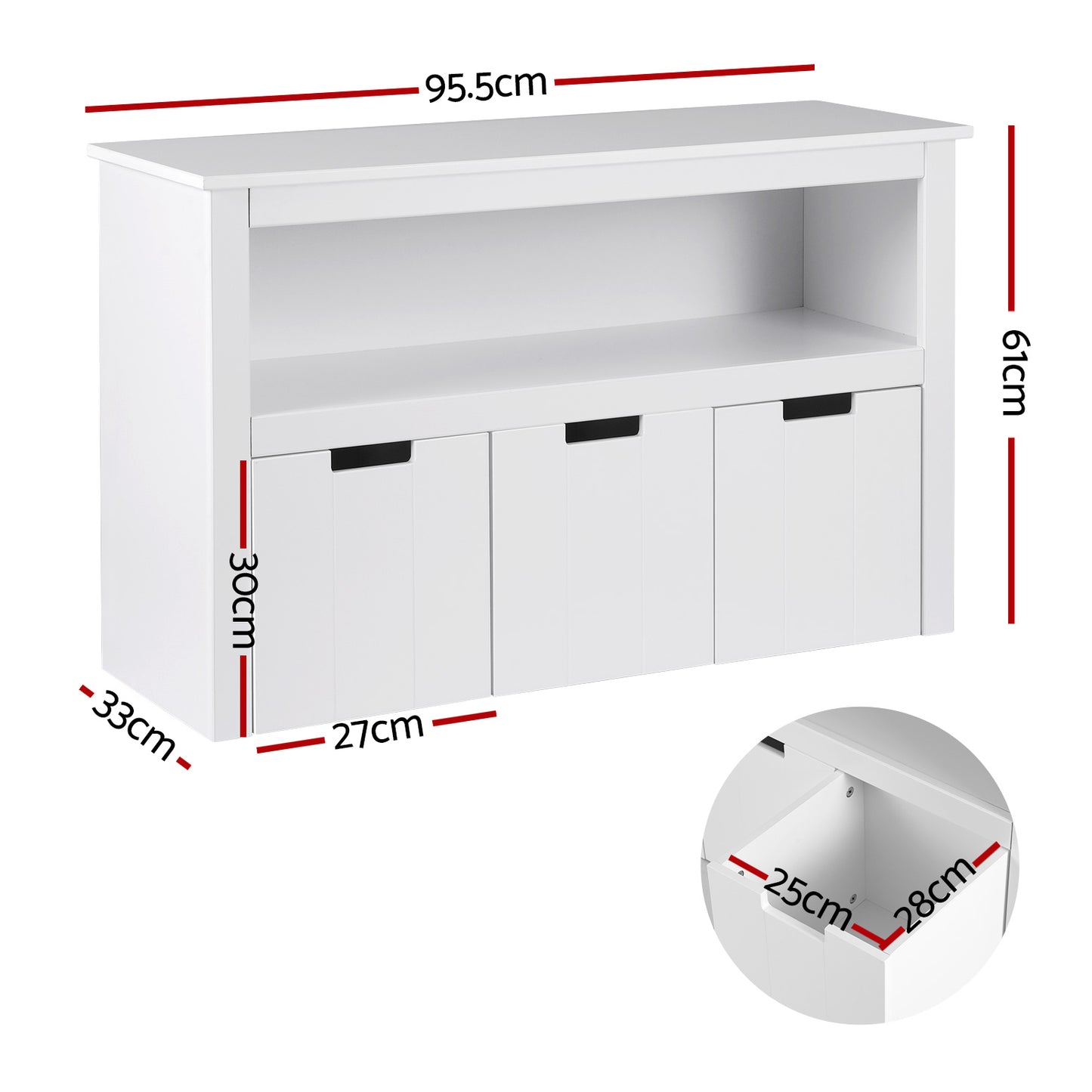 Keezi Kids Bookshelf with 3 Drawers – Children’s Storage Organizer & Book Display