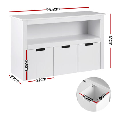 Keezi Kids Bookshelf with 3 Drawers – Children’s Storage Organizer & Book Display