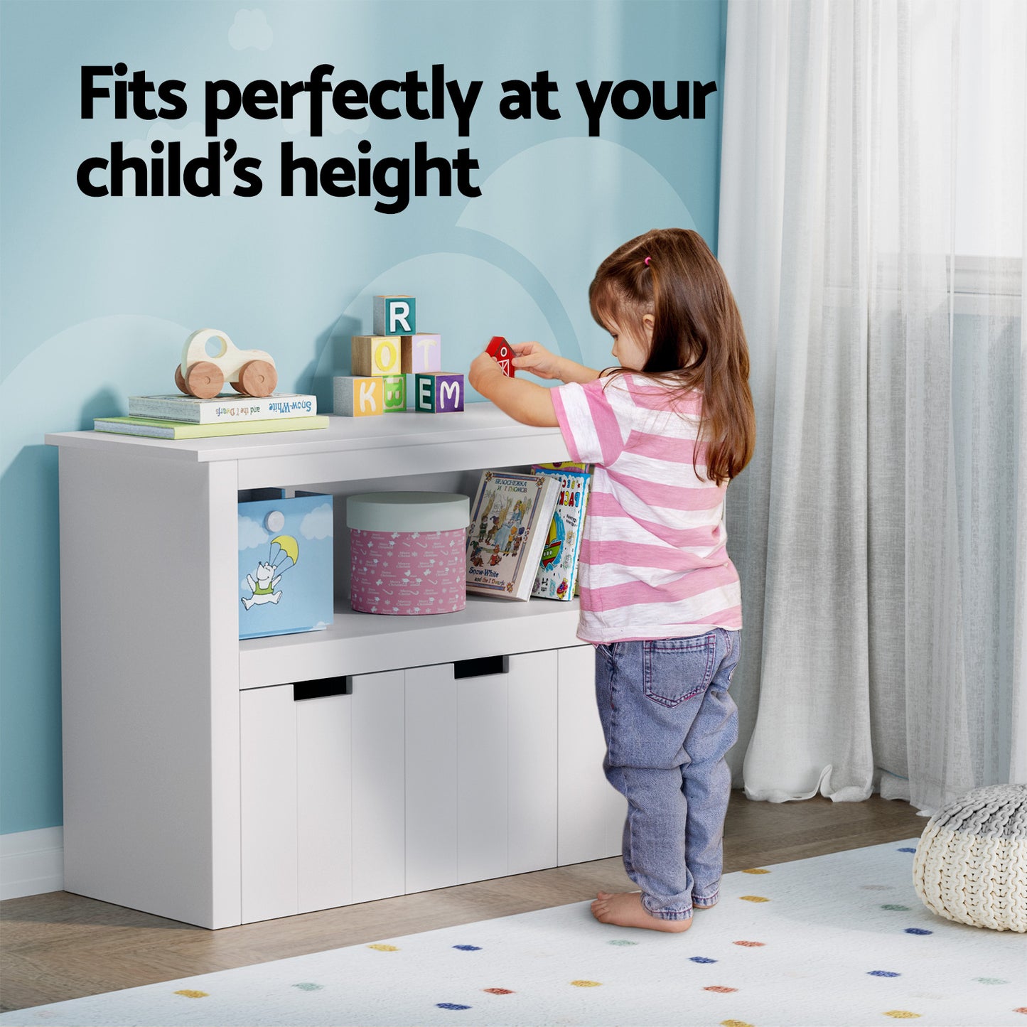 Keezi Kids Bookshelf with 3 Drawers – Children’s Storage Organizer & Book Display