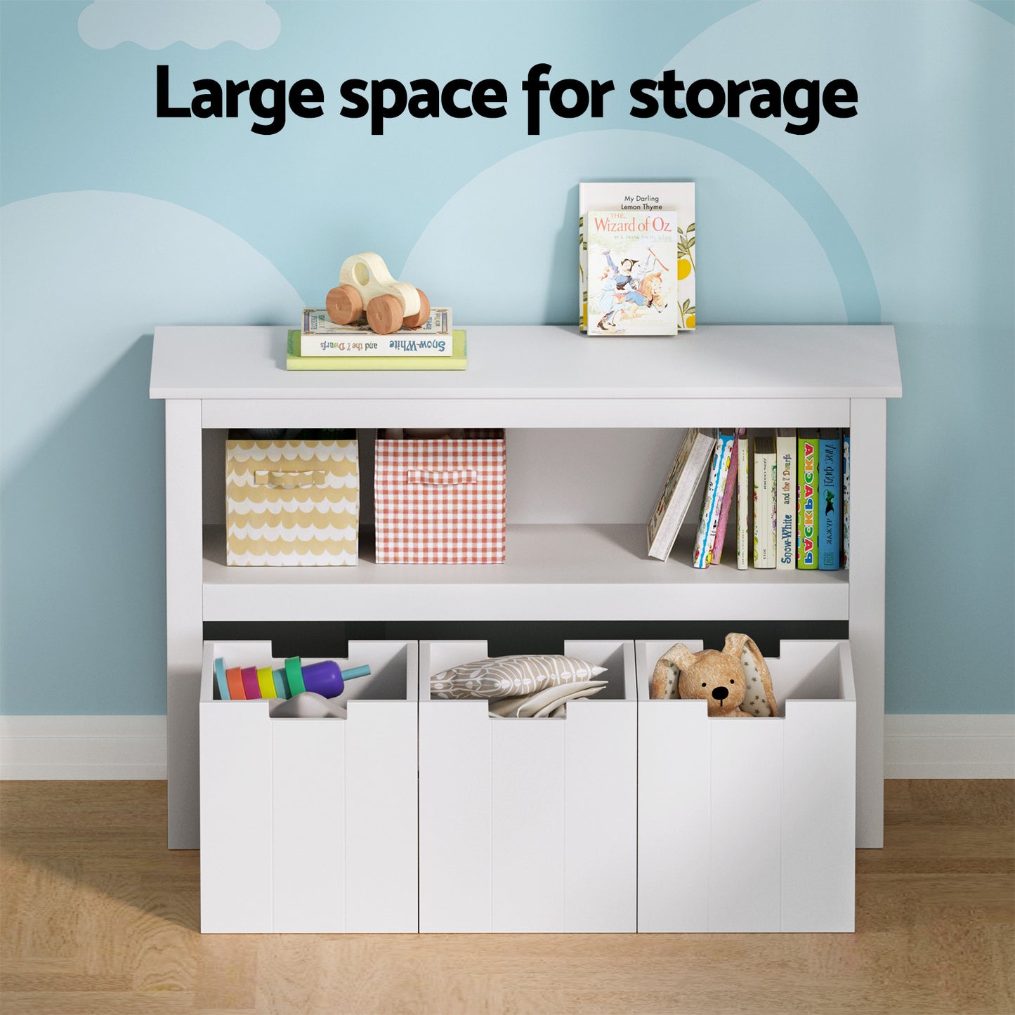 Keezi Kids Bookshelf with 3 Drawers – Children’s Storage Organizer & Book Display