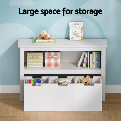 Keezi Kids Bookshelf with 3 Drawers – Children’s Storage Organizer & Book Display