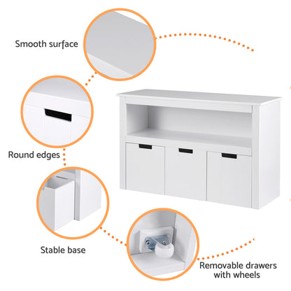 Keezi Kids Bookshelf with 3 Drawers – Children’s Storage Organizer & Book Display