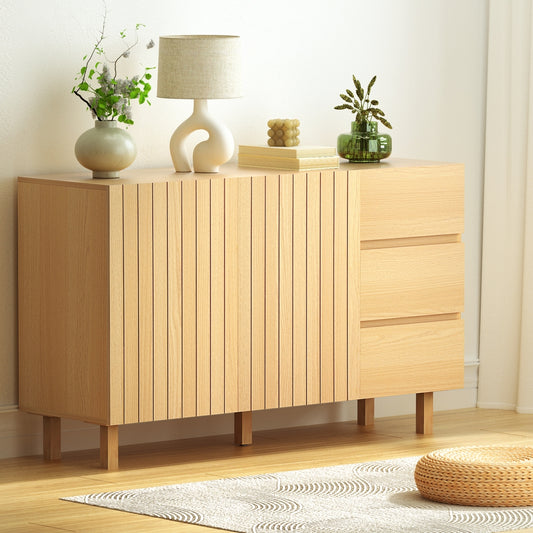 Braneit™ 130cm Artiss Buffet Sideboard Cupboard Cabinet Pantry Storage Drawer Pine