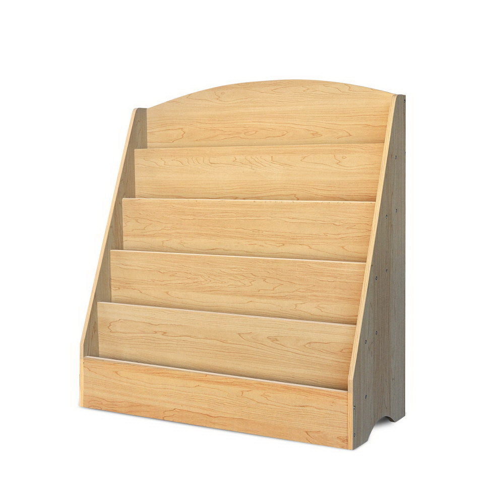 Keezi 5-Tier Kids Bookshelf – Bookcase & Magazine Display Rack Organizer