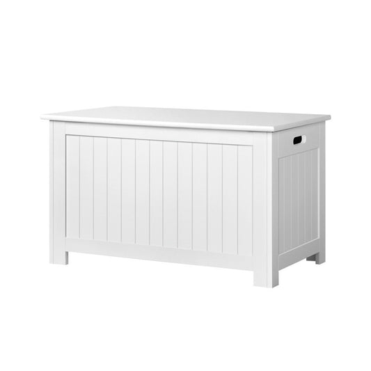 Keezi Kids Toy Storage Chest – White Organizer Box for Toys, Blankets & Clothes