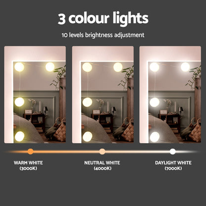 Braneit™ Dressing Table Set Stool 10 Led Bulbs White